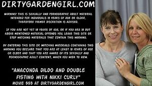 Anaconda fake penis and dual handballing with Nikki Curly