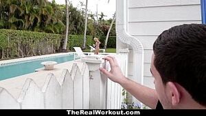 TheRealWorkout - Naughty Housewife (Mia Pearl) Ravages The Poolboy!